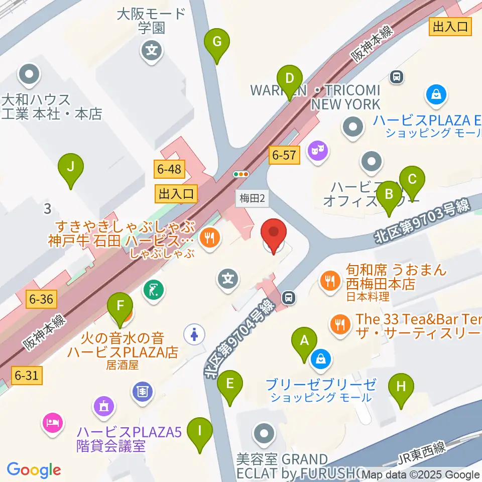 ウメダFM Be Happy!789周辺の駐車場・コインパーキング一覧地図
