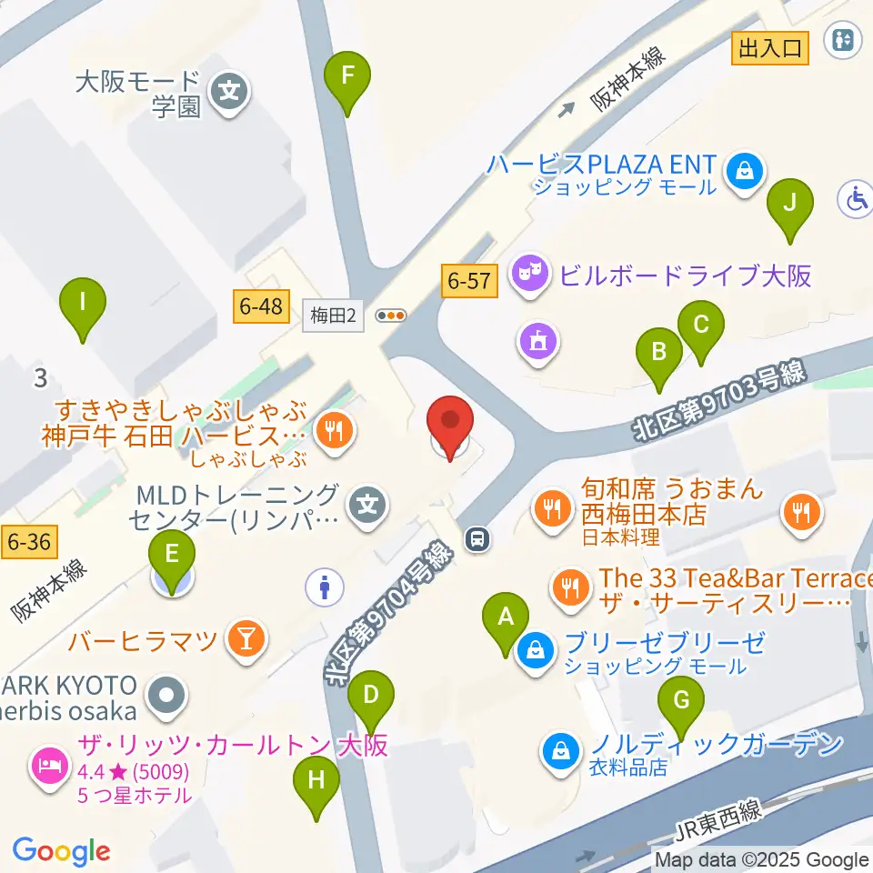 ウメダFM Be Happy!789周辺の駐車場・コインパーキング一覧地図
