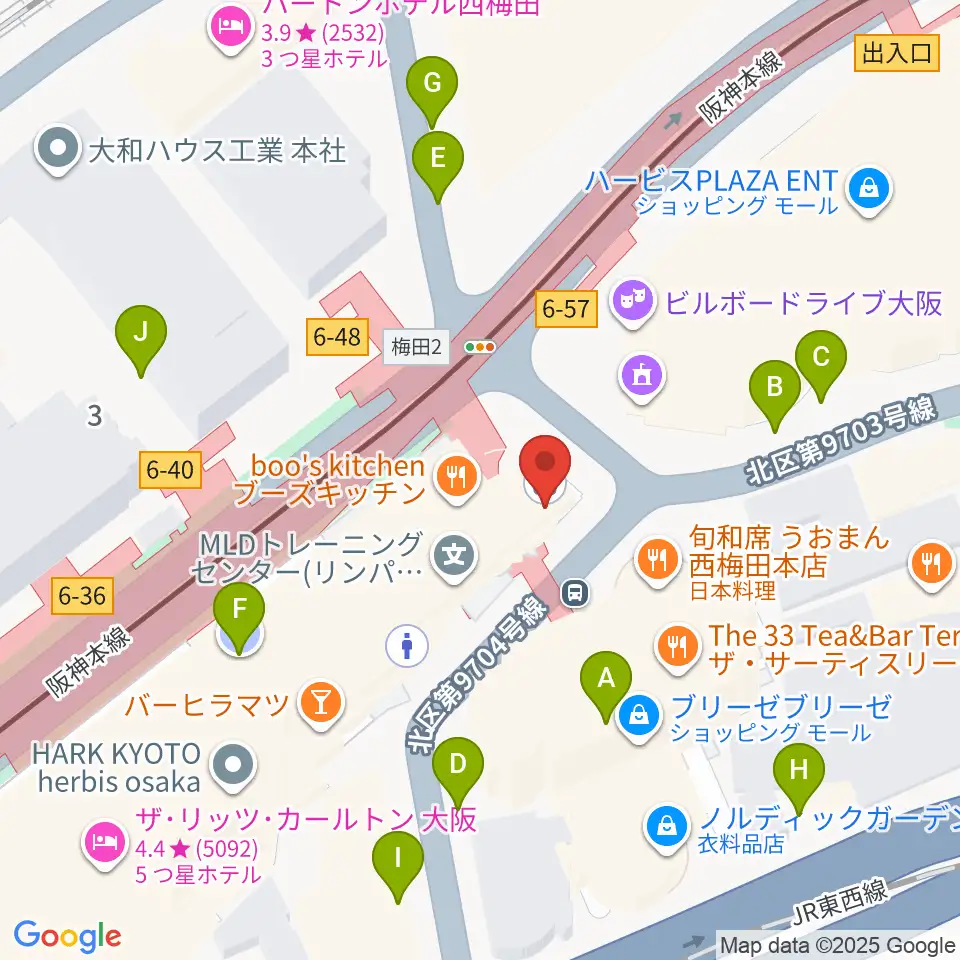 ウメダFM Be Happy!789周辺の駐車場・コインパーキング一覧地図