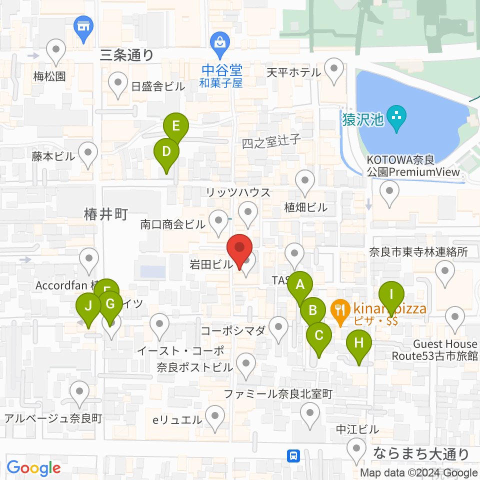 ならどっとFM周辺の駐車場・コインパーキング一覧地図