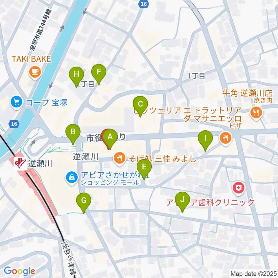 ハミングFM宝塚周辺の駐車場・コインパーキング一覧地図