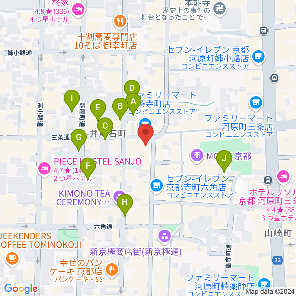 京都三条ラジオカフェ周辺の駐車場・コインパーキング一覧地図