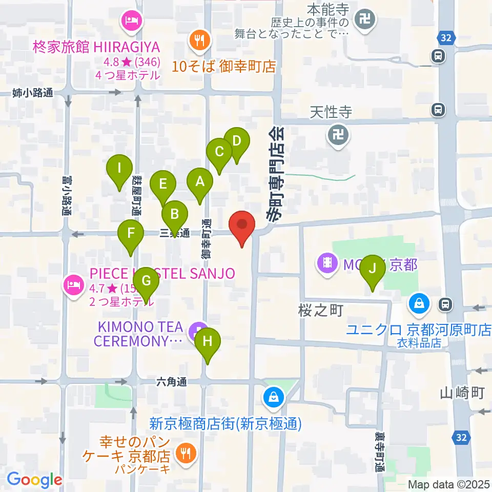京都三条ラジオカフェ周辺の駐車場・コインパーキング一覧地図