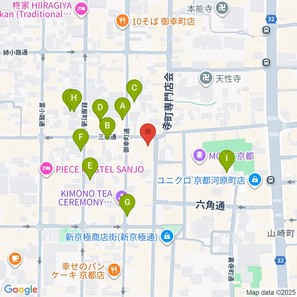 京都三条ラジオカフェ周辺の駐車場・コインパーキング一覧地図