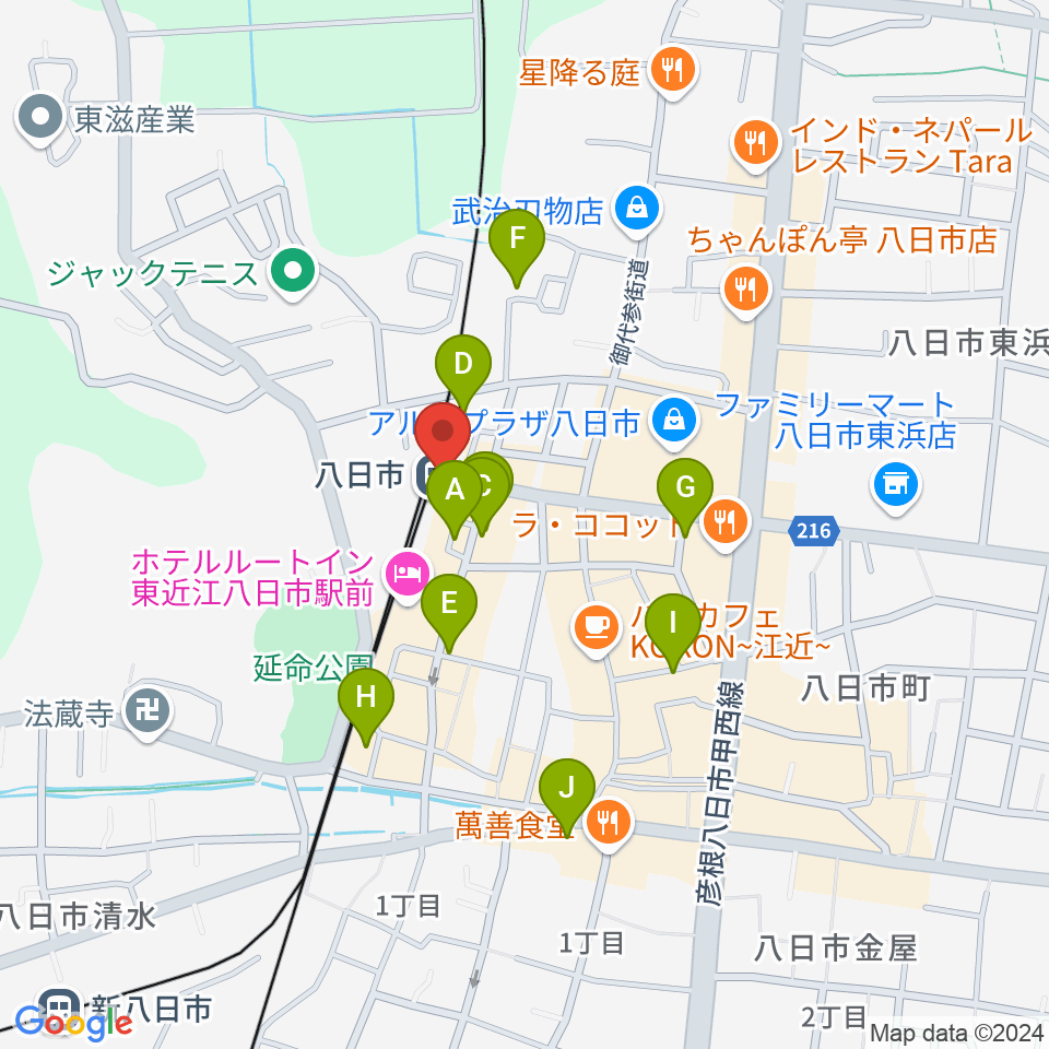 FMひがしおうみ ラジオスイート周辺の駐車場・コインパーキング一覧地図