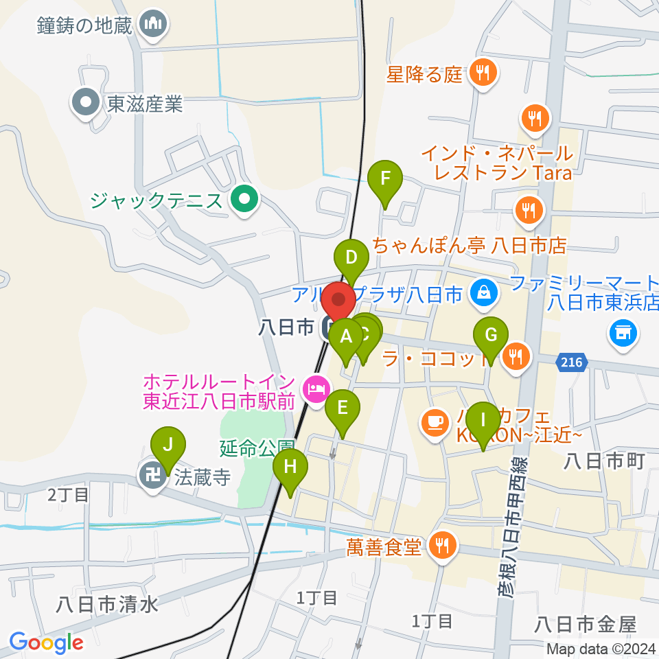 FMひがしおうみ ラジオスイート周辺の駐車場・コインパーキング一覧地図