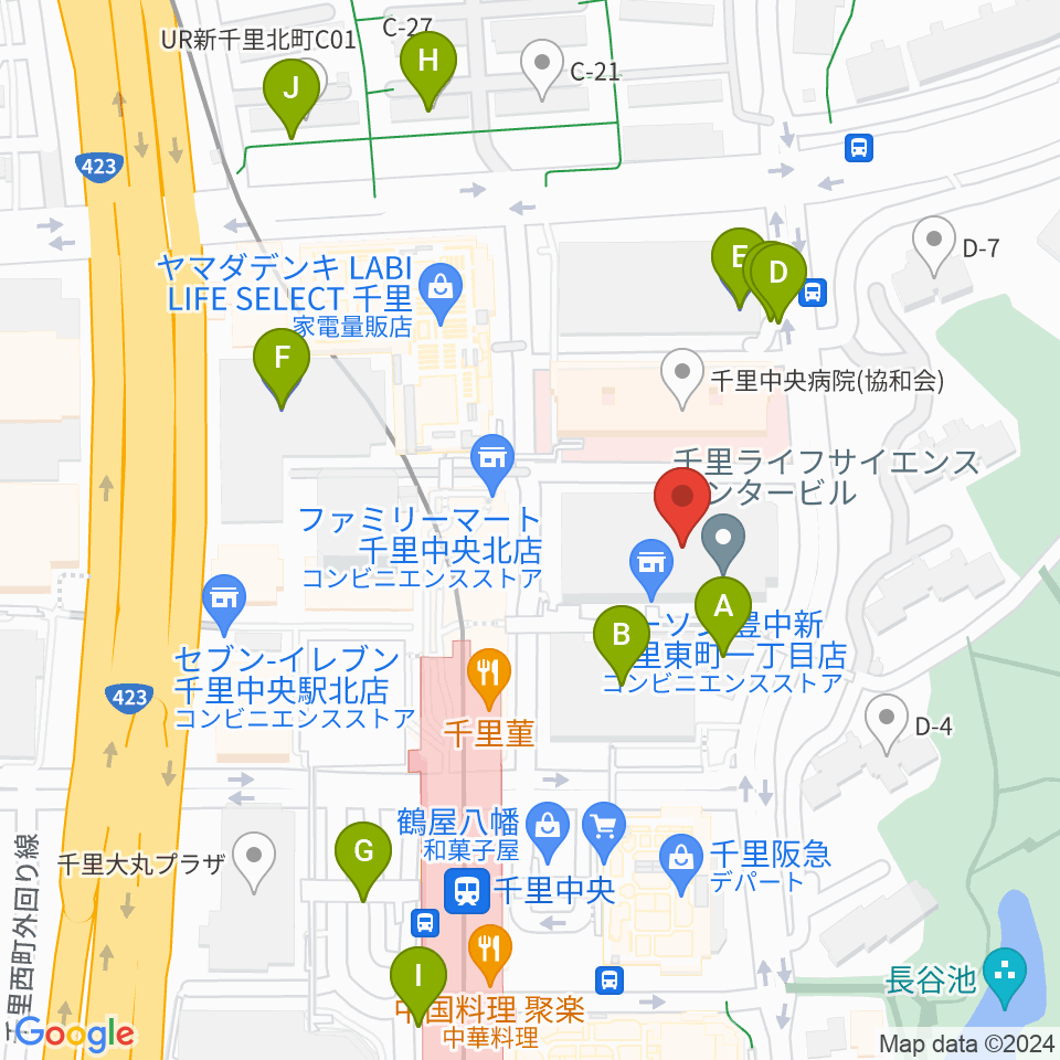 FM千里周辺の駐車場・コインパーキング一覧地図