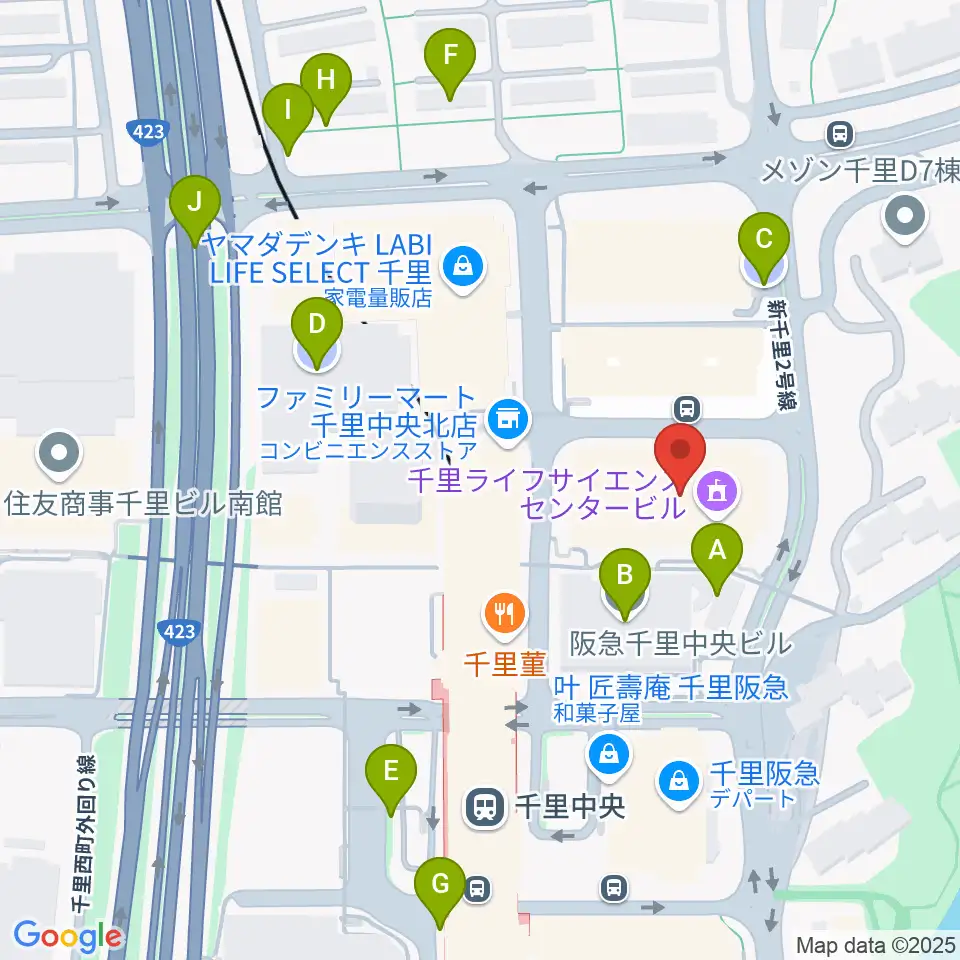 FM千里周辺の駐車場・コインパーキング一覧地図