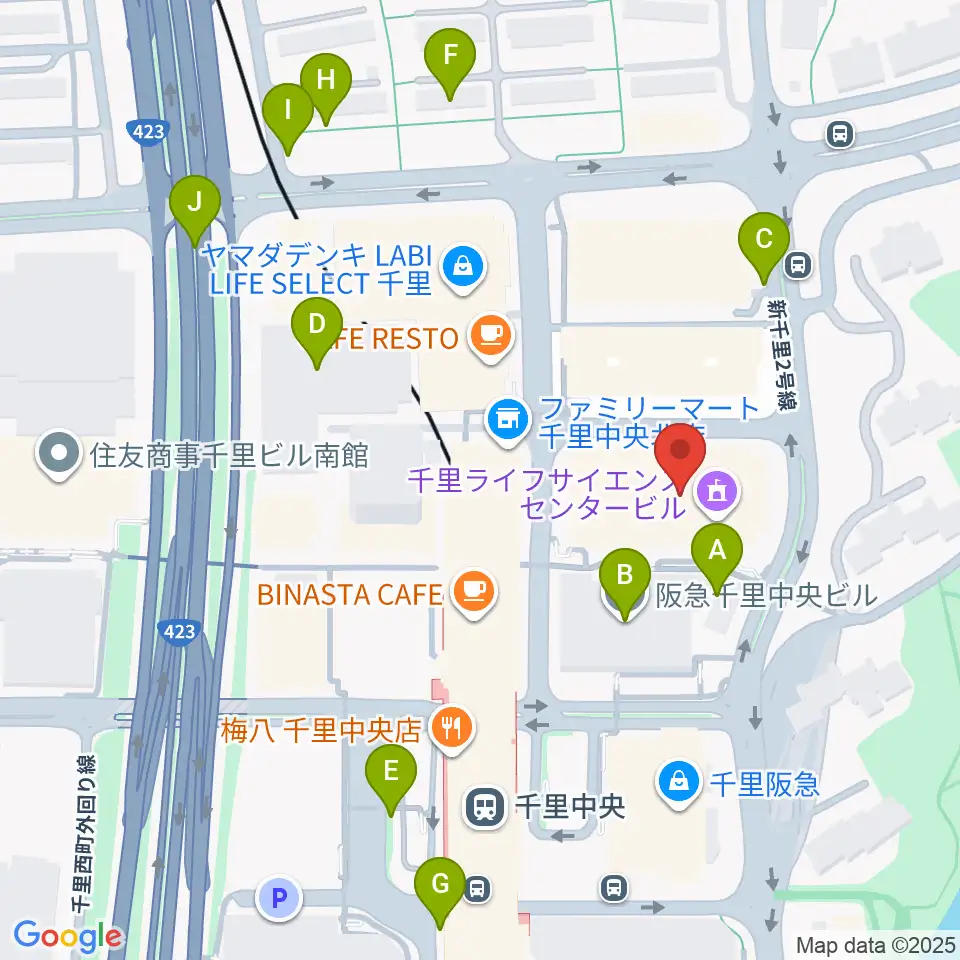FM千里周辺の駐車場・コインパーキング一覧地図