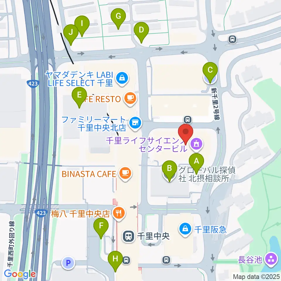 FM千里周辺の駐車場・コインパーキング一覧地図