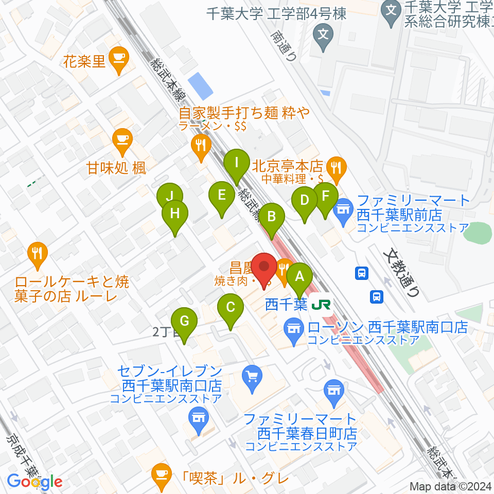 ZX WEST CHIBA周辺の駐車場・コインパーキング一覧地図