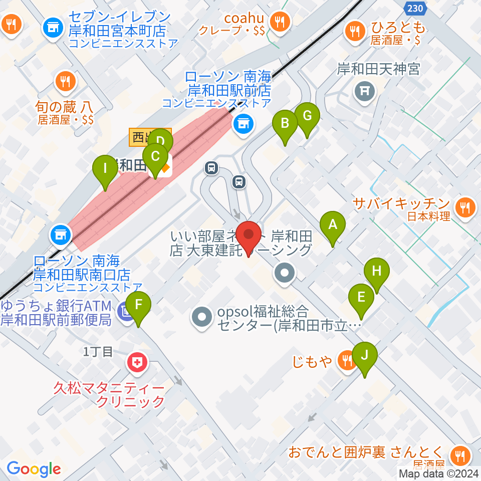 ラヂオきしわだ周辺の駐車場・コインパーキング一覧地図