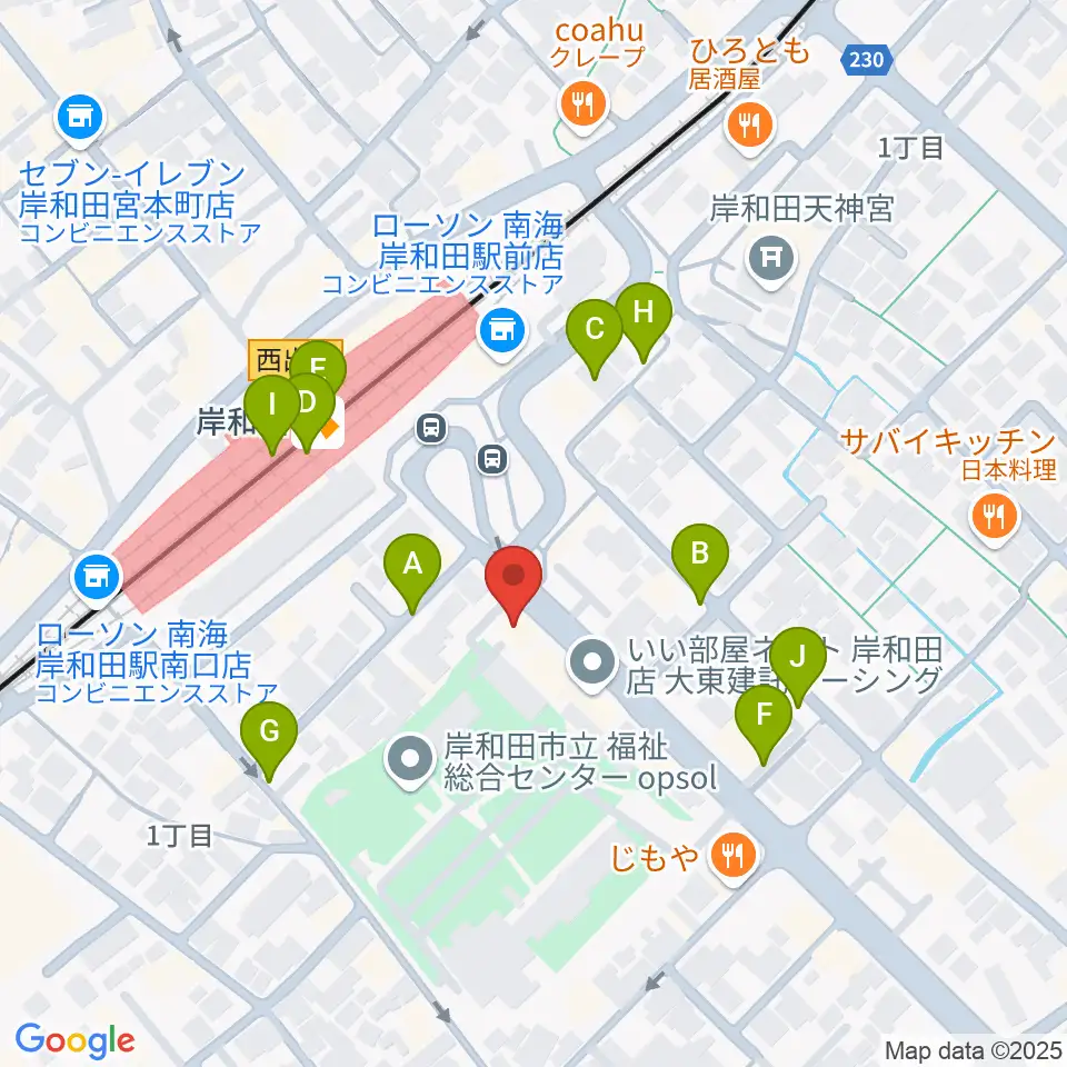 ラヂオきしわだ周辺の駐車場・コインパーキング一覧地図