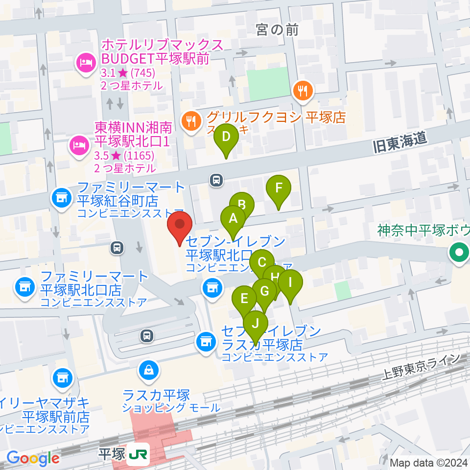 FM湘南ナパサ周辺の駐車場・コインパーキング一覧地図