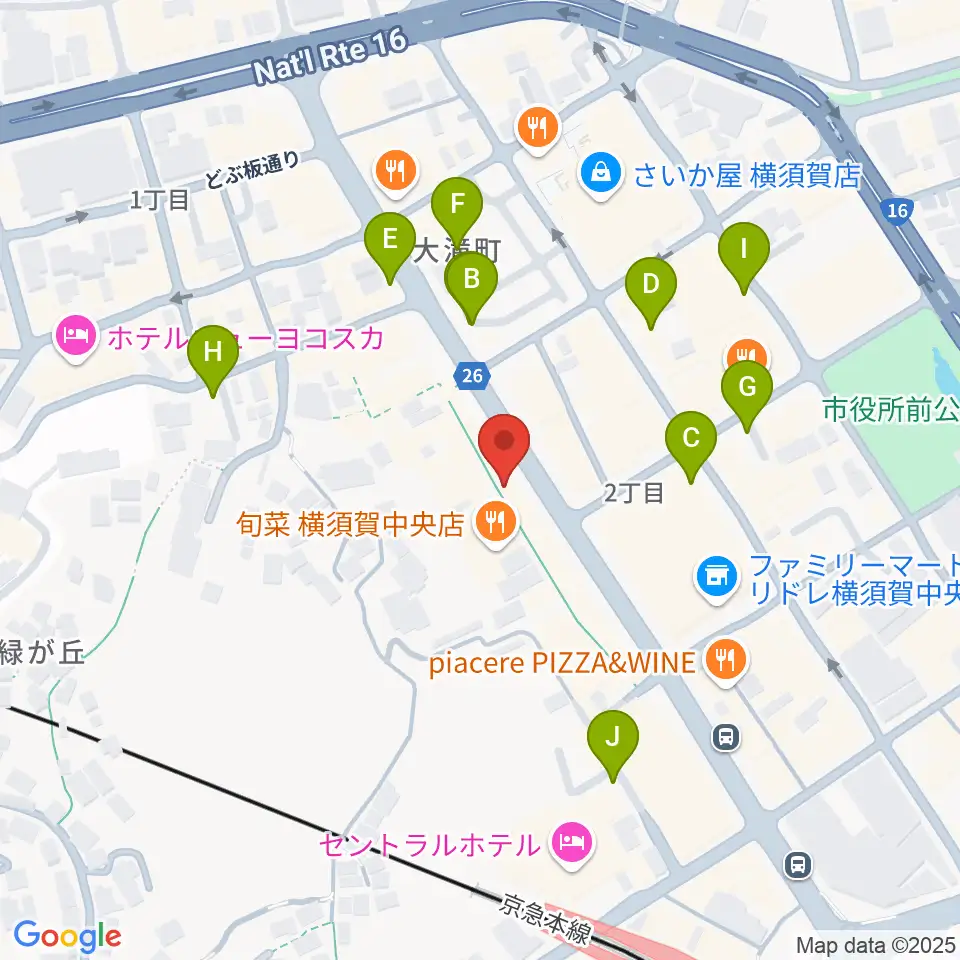 FMブルー湘南周辺の駐車場・コインパーキング一覧地図