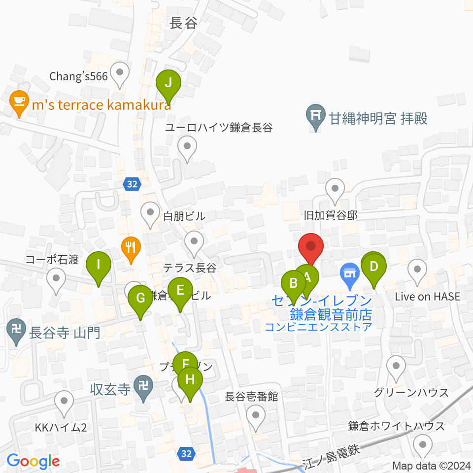 鎌倉エフエム周辺の駐車場・コインパーキング一覧地図