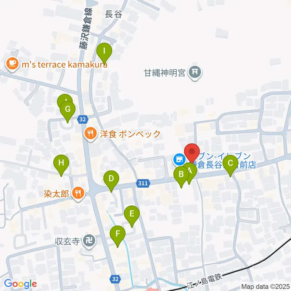 鎌倉エフエム周辺の駐車場・コインパーキング一覧地図