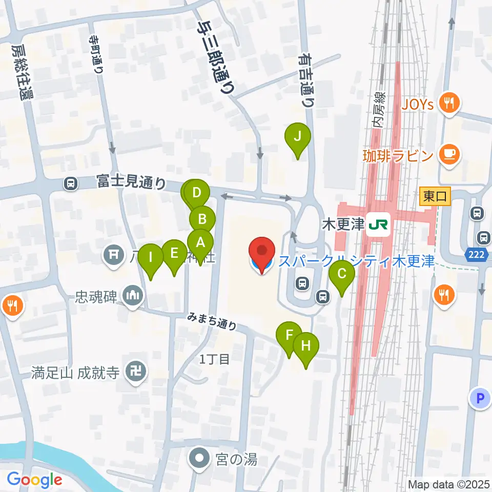 かずさエフエム周辺の駐車場・コインパーキング一覧地図