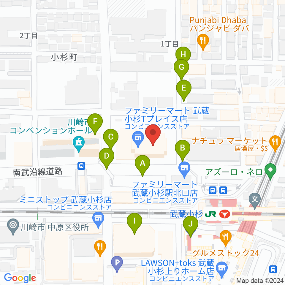 かわさきFM周辺の駐車場・コインパーキング一覧地図