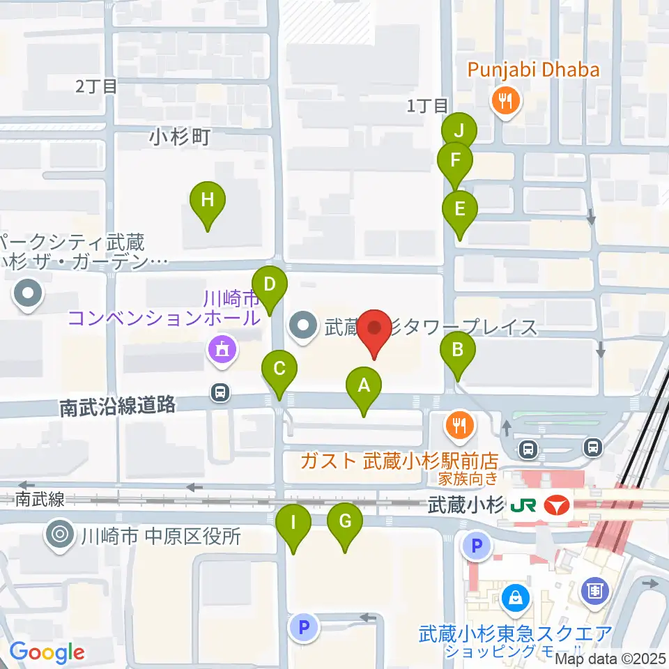 かわさきFM周辺の駐車場・コインパーキング一覧地図