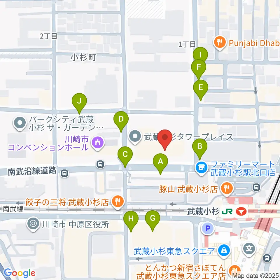 かわさきFM周辺の駐車場・コインパーキング一覧地図