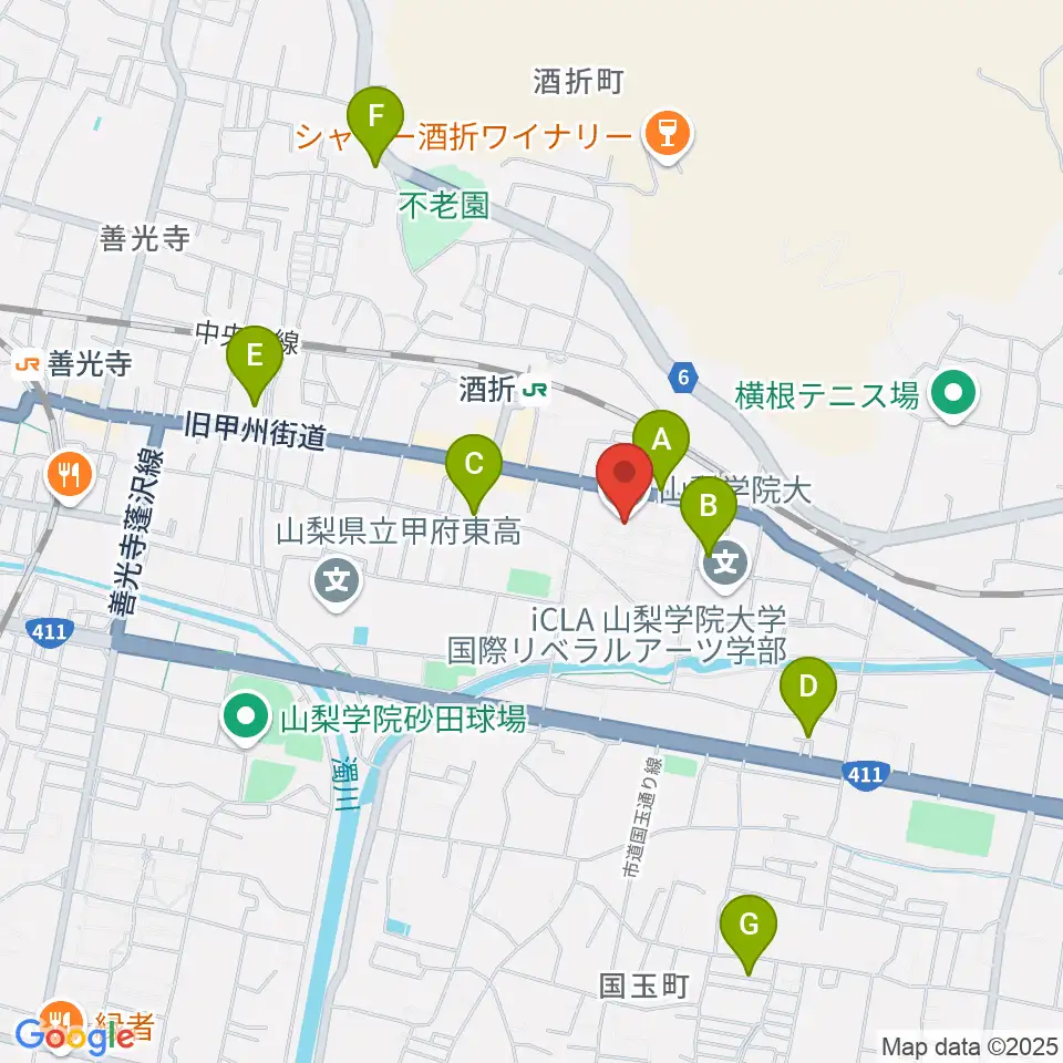 エフエム甲府周辺の駐車場・コインパーキング一覧地図
