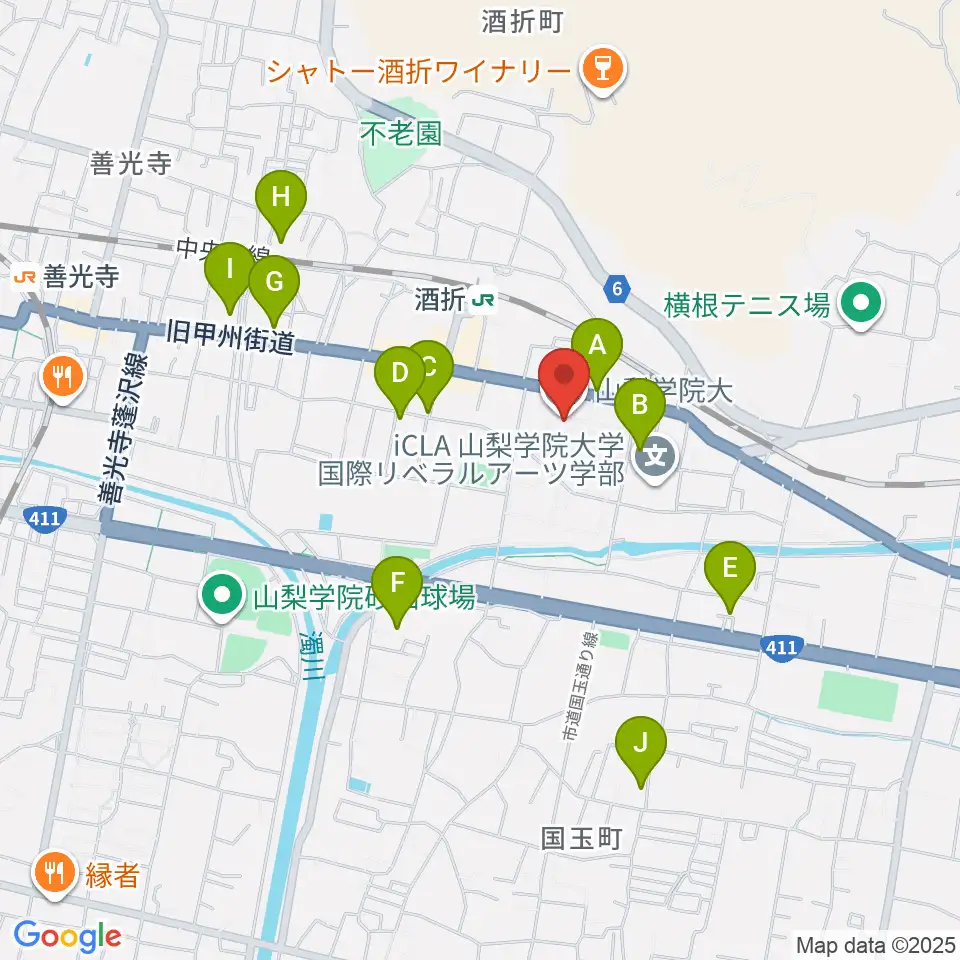 エフエム甲府周辺の駐車場・コインパーキング一覧地図