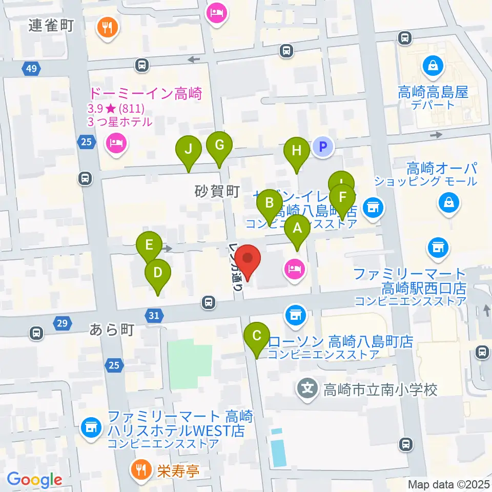 ラジオ高崎周辺の駐車場・コインパーキング一覧地図