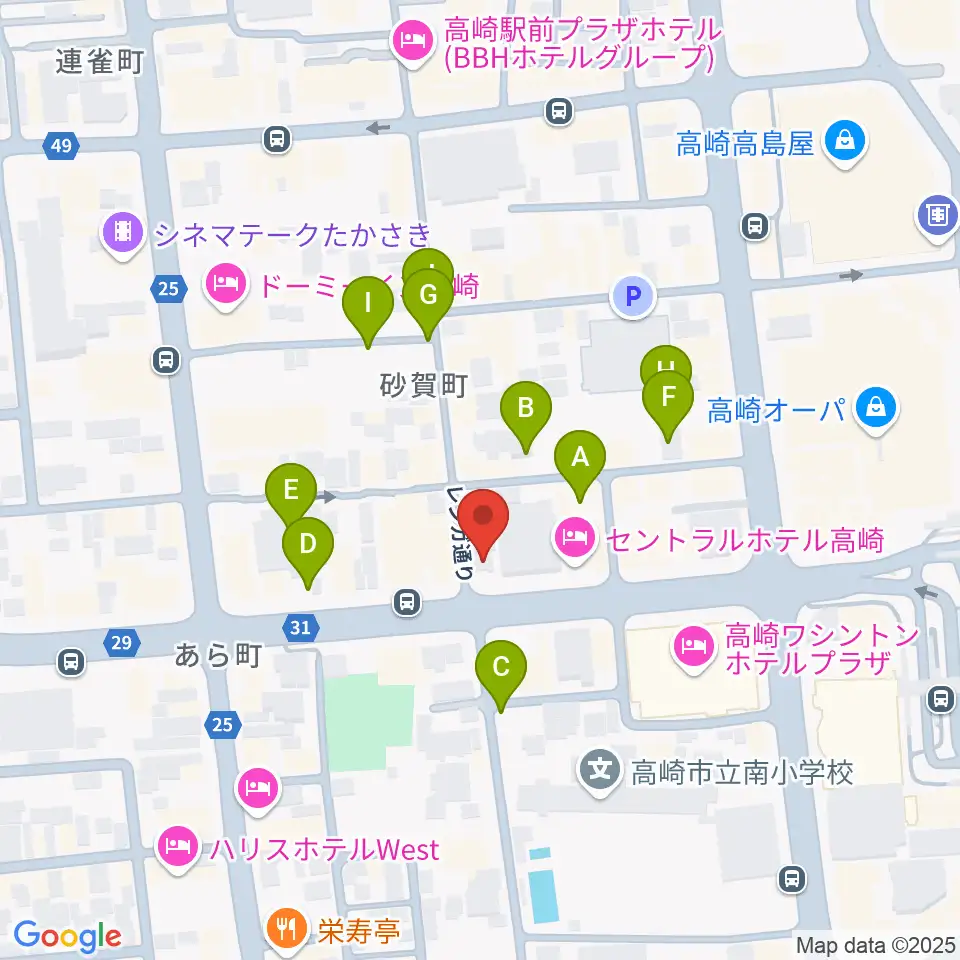 ラジオ高崎周辺の駐車場・コインパーキング一覧地図