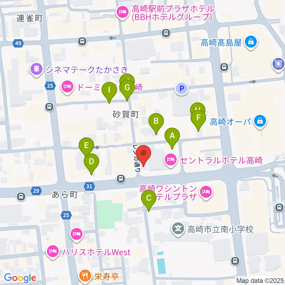 ラジオ高崎周辺の駐車場・コインパーキング一覧地図