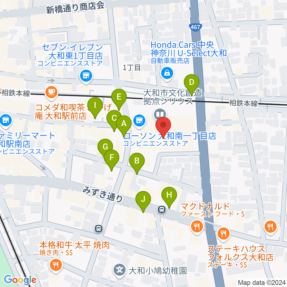 FMやまと周辺の駐車場・コインパーキング一覧地図