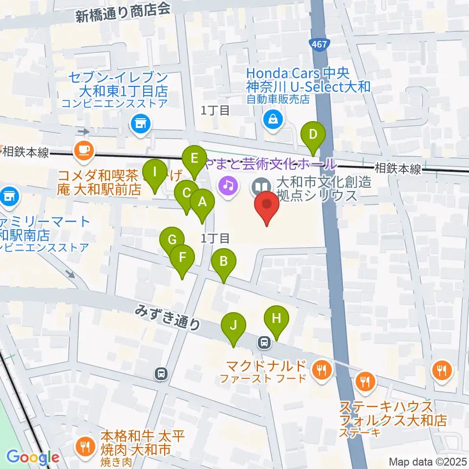 FMやまと周辺の駐車場・コインパーキング一覧地図