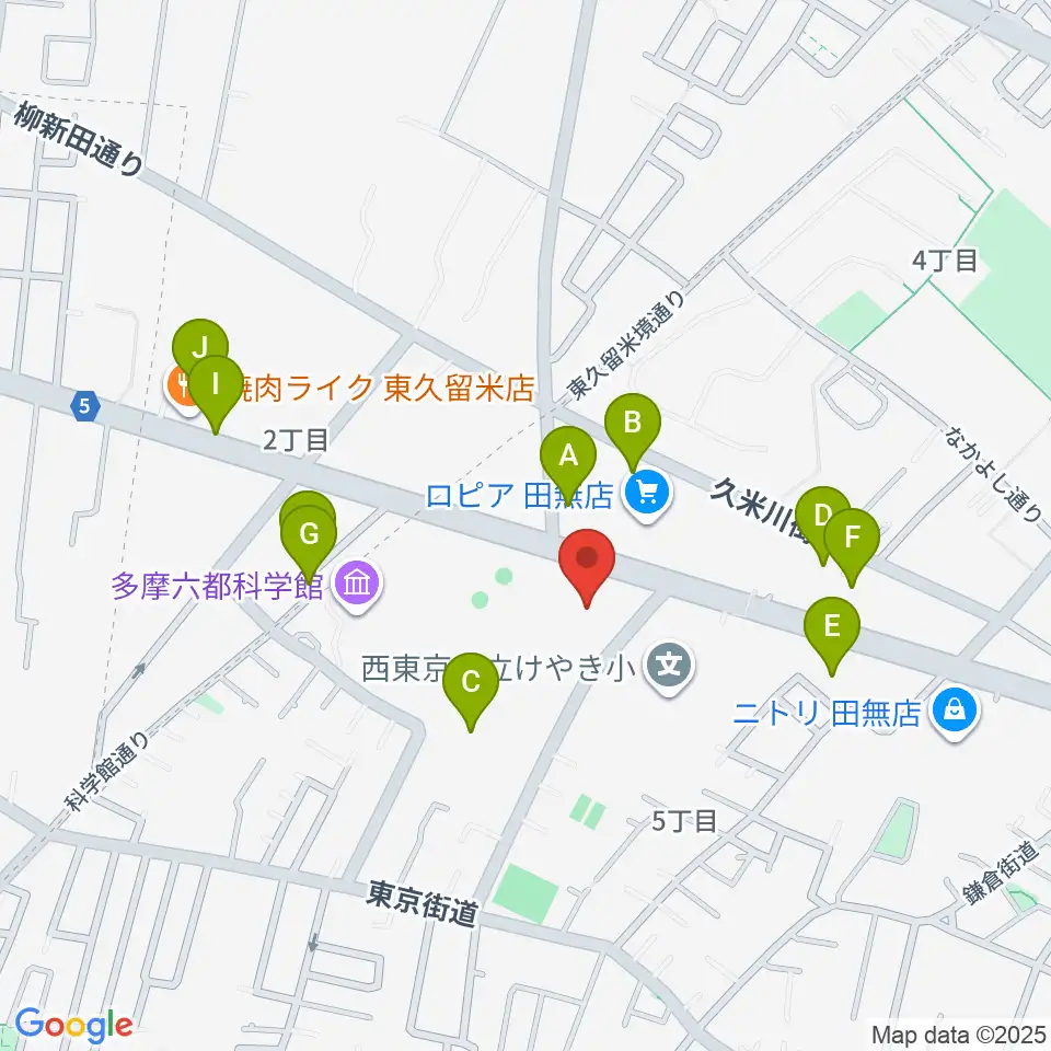 エフエム西東京周辺の駐車場・コインパーキング一覧地図
