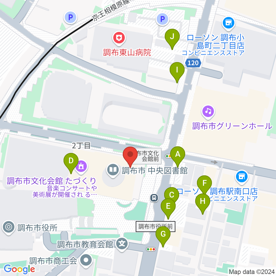 調布FM周辺の駐車場・コインパーキング一覧地図