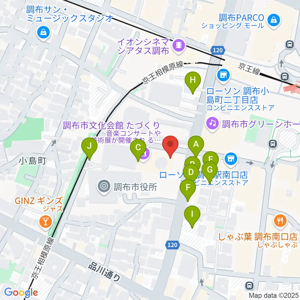 調布FM周辺の駐車場・コインパーキング一覧地図