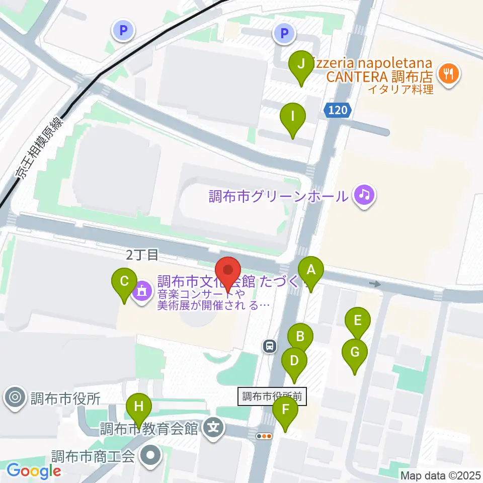 調布FM周辺の駐車場・コインパーキング一覧地図