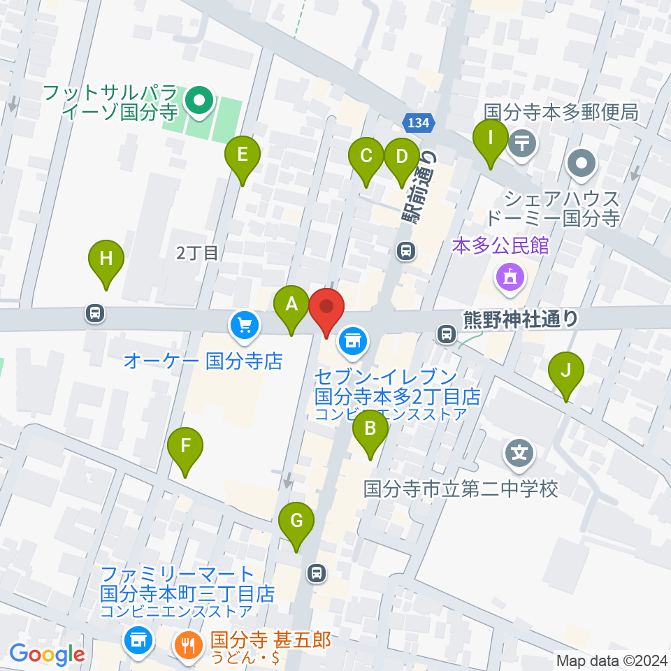 国分寺クラスタ周辺の駐車場・コインパーキング一覧地図