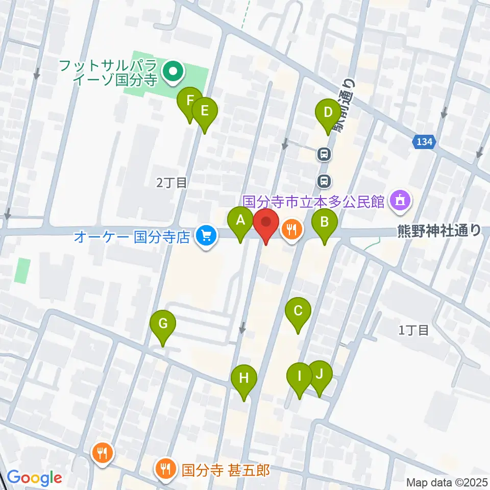国分寺クラスタ周辺の駐車場・コインパーキング一覧地図