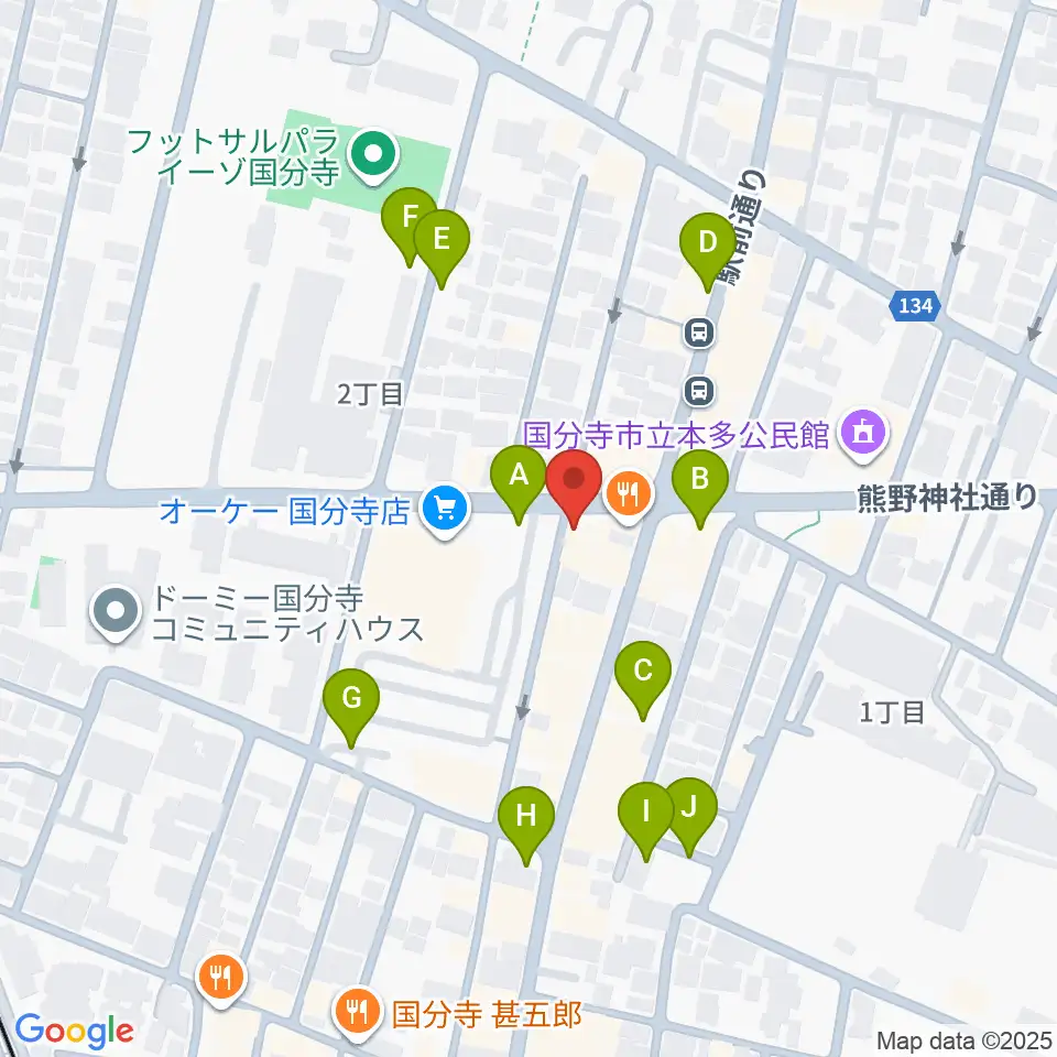 国分寺クラスタ周辺の駐車場・コインパーキング一覧地図
