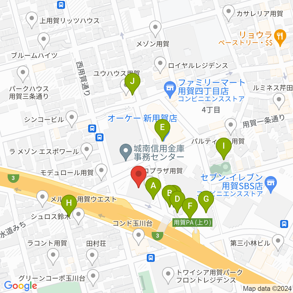 エフエム世田谷周辺の駐車場・コインパーキング一覧地図
