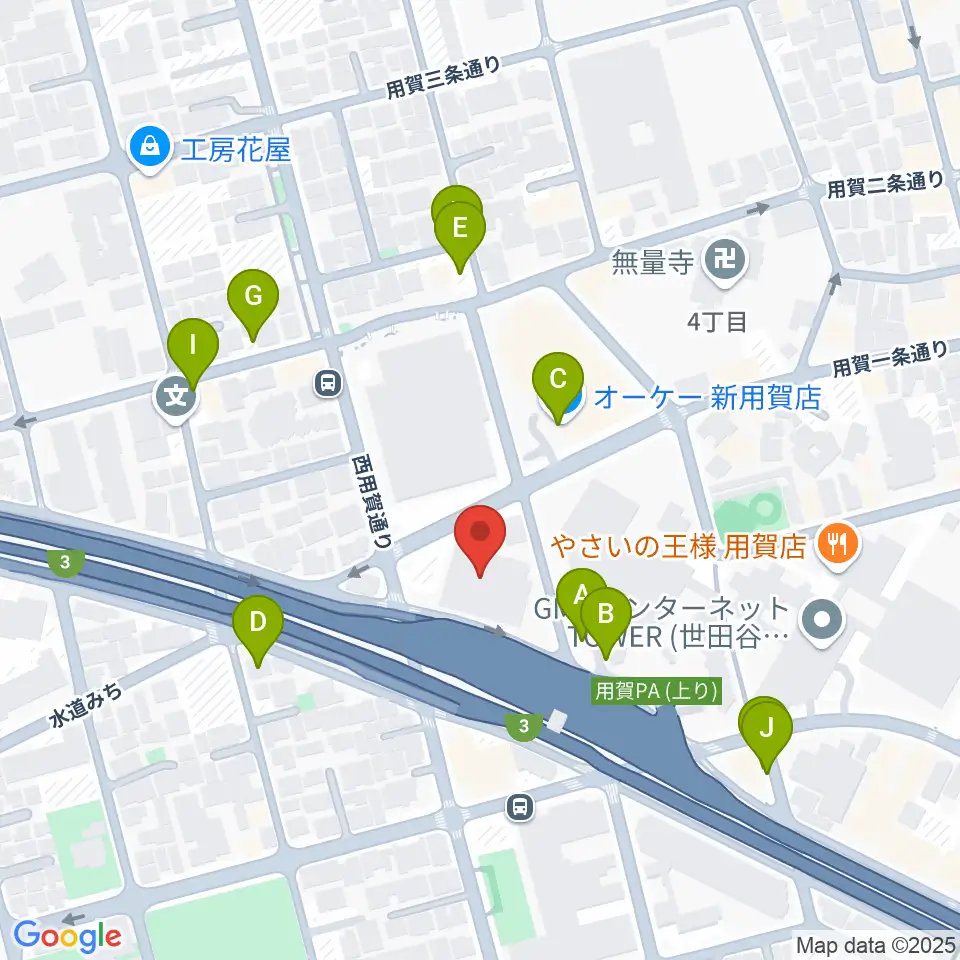 エフエム世田谷周辺の駐車場・コインパーキング一覧地図