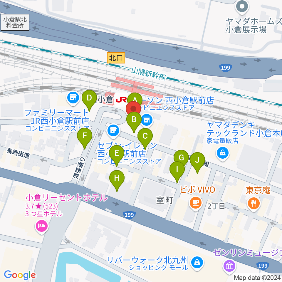 小倉 LIVE SPOT WOW！周辺の駐車場・コインパーキング一覧地図