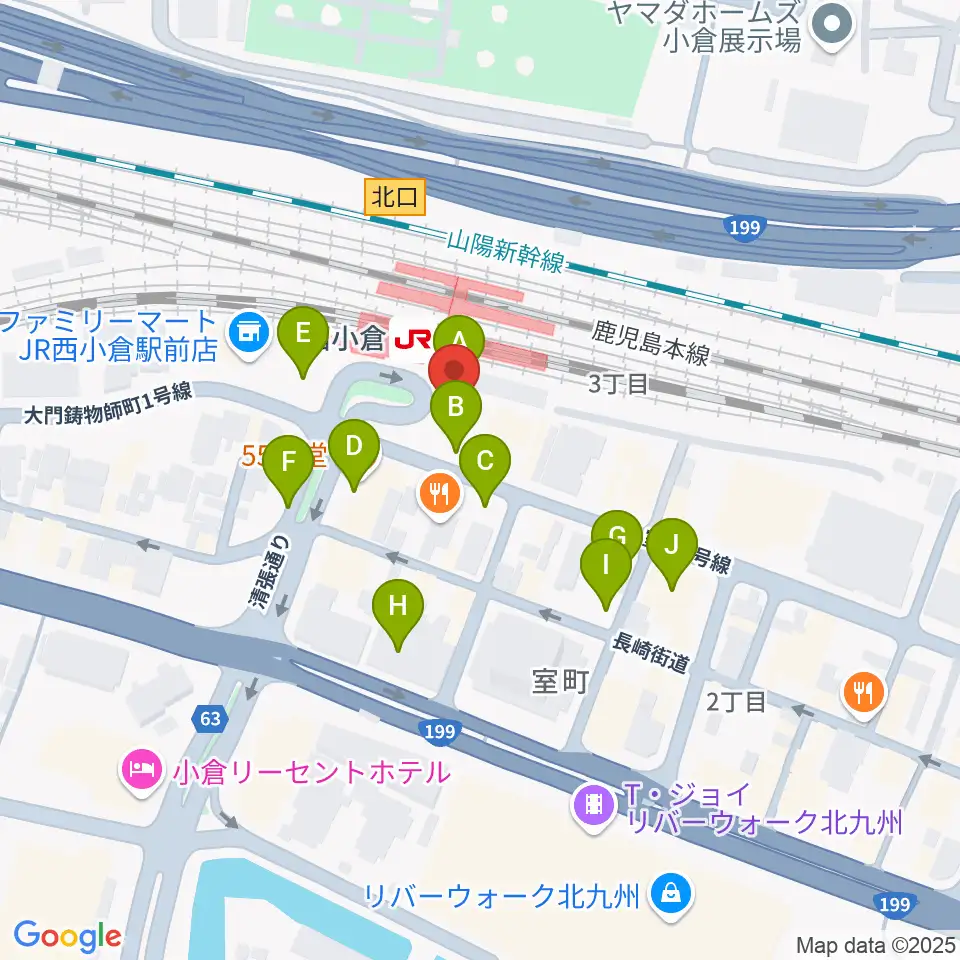 小倉 LIVE SPOT WOW!周辺の駐車場・コインパーキング一覧地図