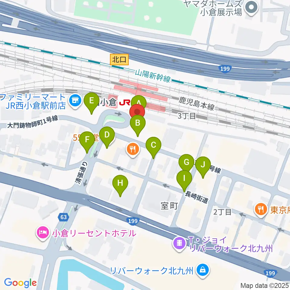小倉 LIVE SPOT WOW！周辺の駐車場・コインパーキング一覧地図