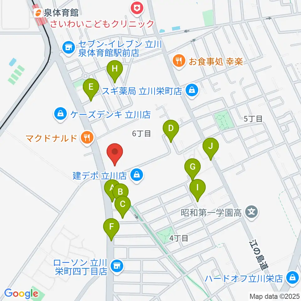 エフエムたちかわ周辺の駐車場・コインパーキング一覧地図