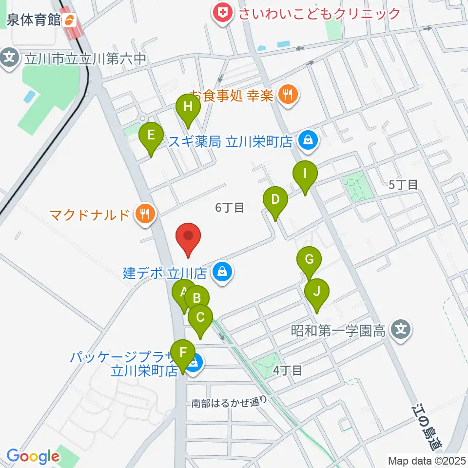 エフエムたちかわ周辺の駐車場・コインパーキング一覧地図