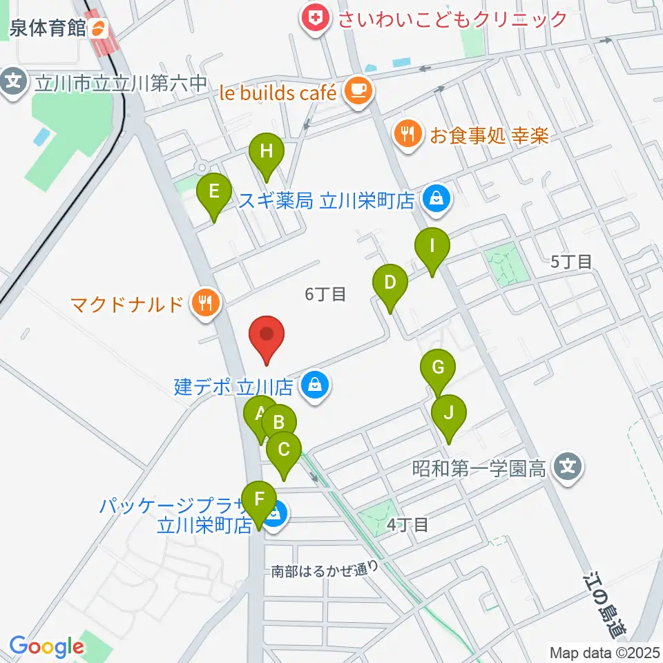 エフエムたちかわ周辺の駐車場・コインパーキング一覧地図
