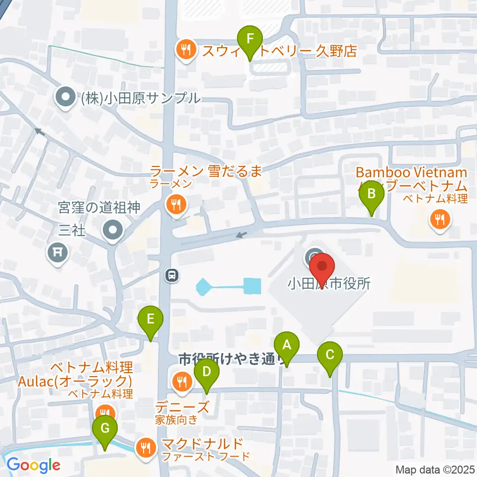 FMおだわら周辺の駐車場・コインパーキング一覧地図