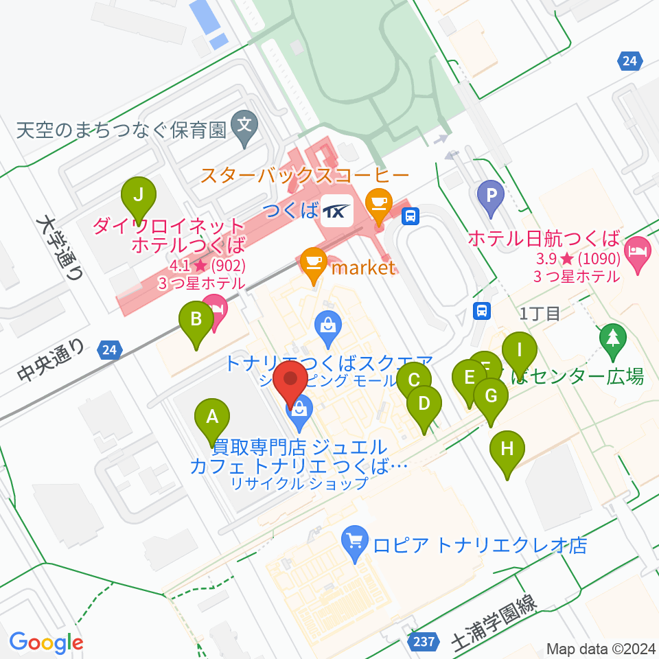 ラヂオつくば周辺の駐車場・コインパーキング一覧地図