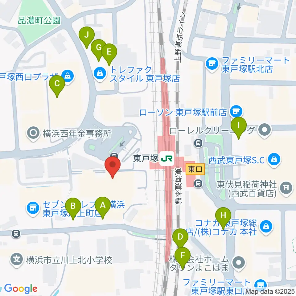 エフエム戸塚周辺の駐車場・コインパーキング一覧地図